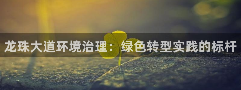 凯发官网首页|龙珠大道环境治理：绿色转型实践的标杆